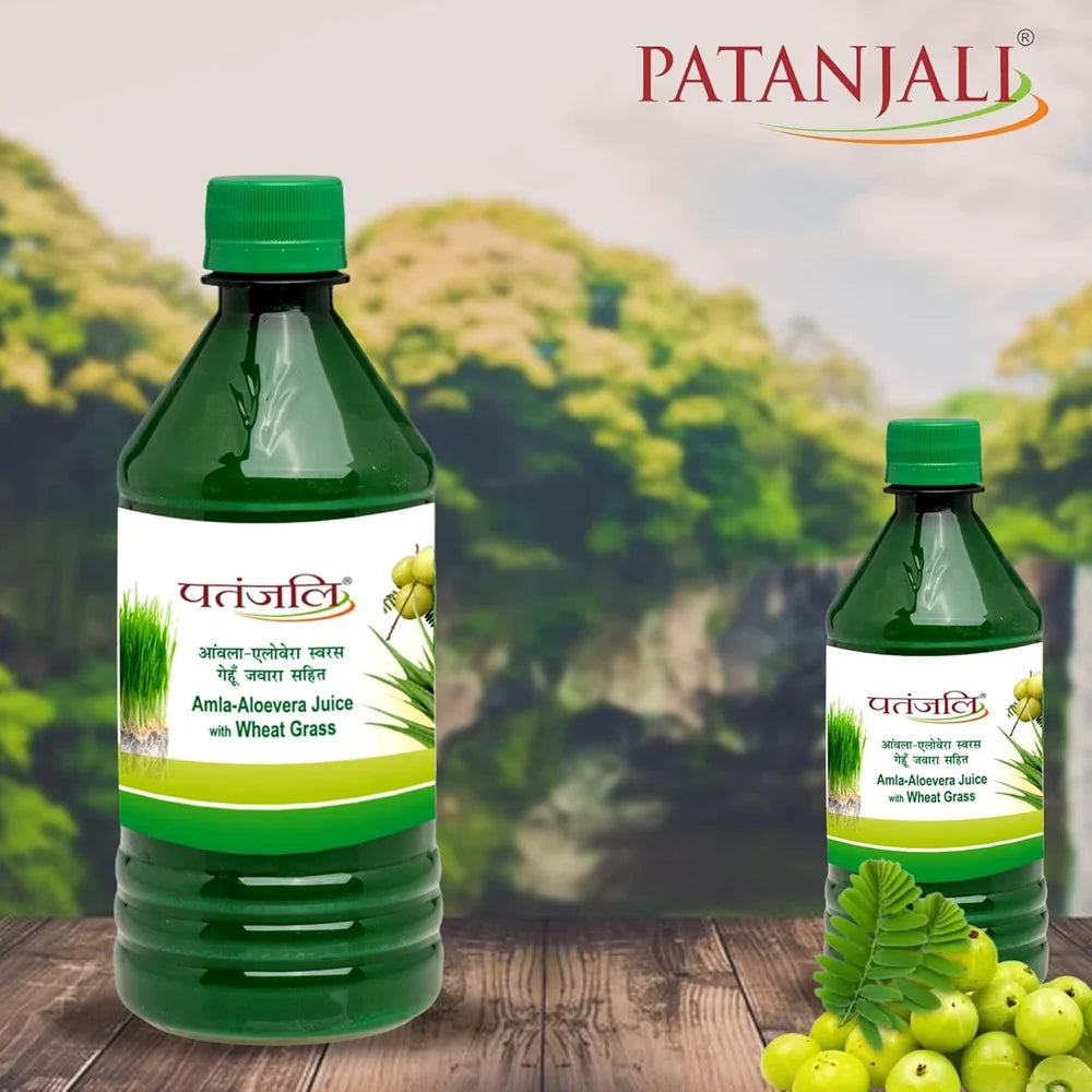 Patanjali Amla-Aloevera Juice With Wheatgrass
