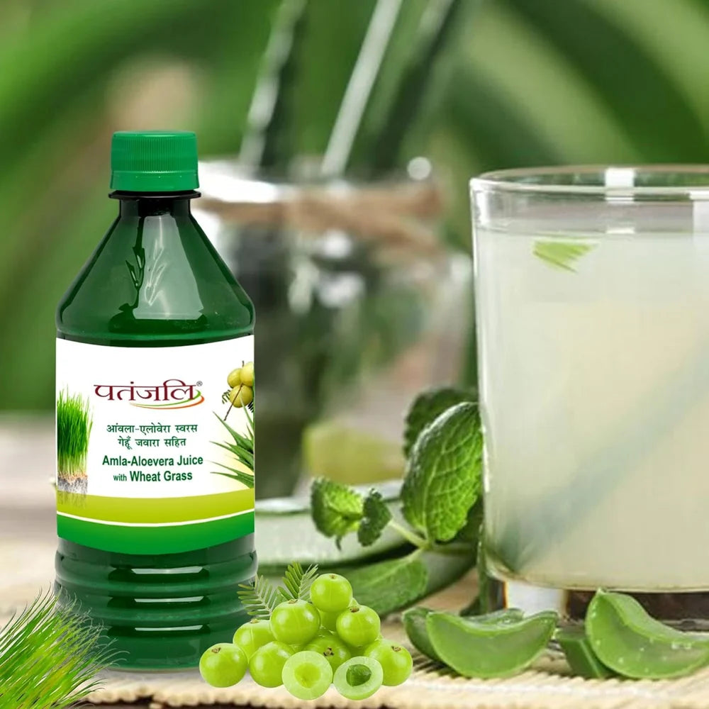 Patanjali Amla-Aloevera Juice With Wheatgrass