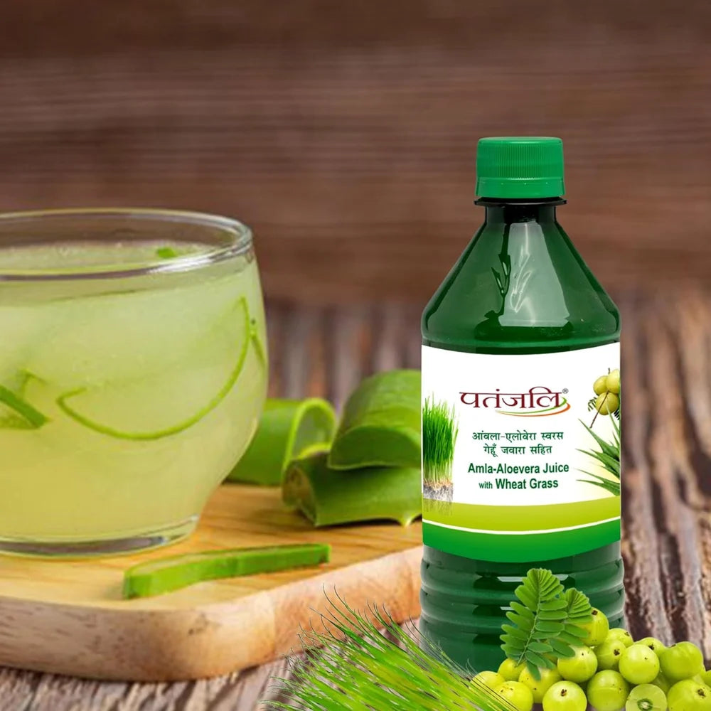 Patanjali Amla-Aloevera Juice With Wheatgrass